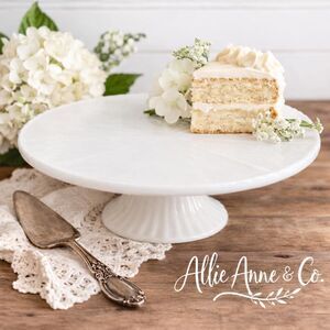 Vintage Milk Glass Pedestal Cake Stand – Wedding Cake Plate– 1930s–50s Milkglass